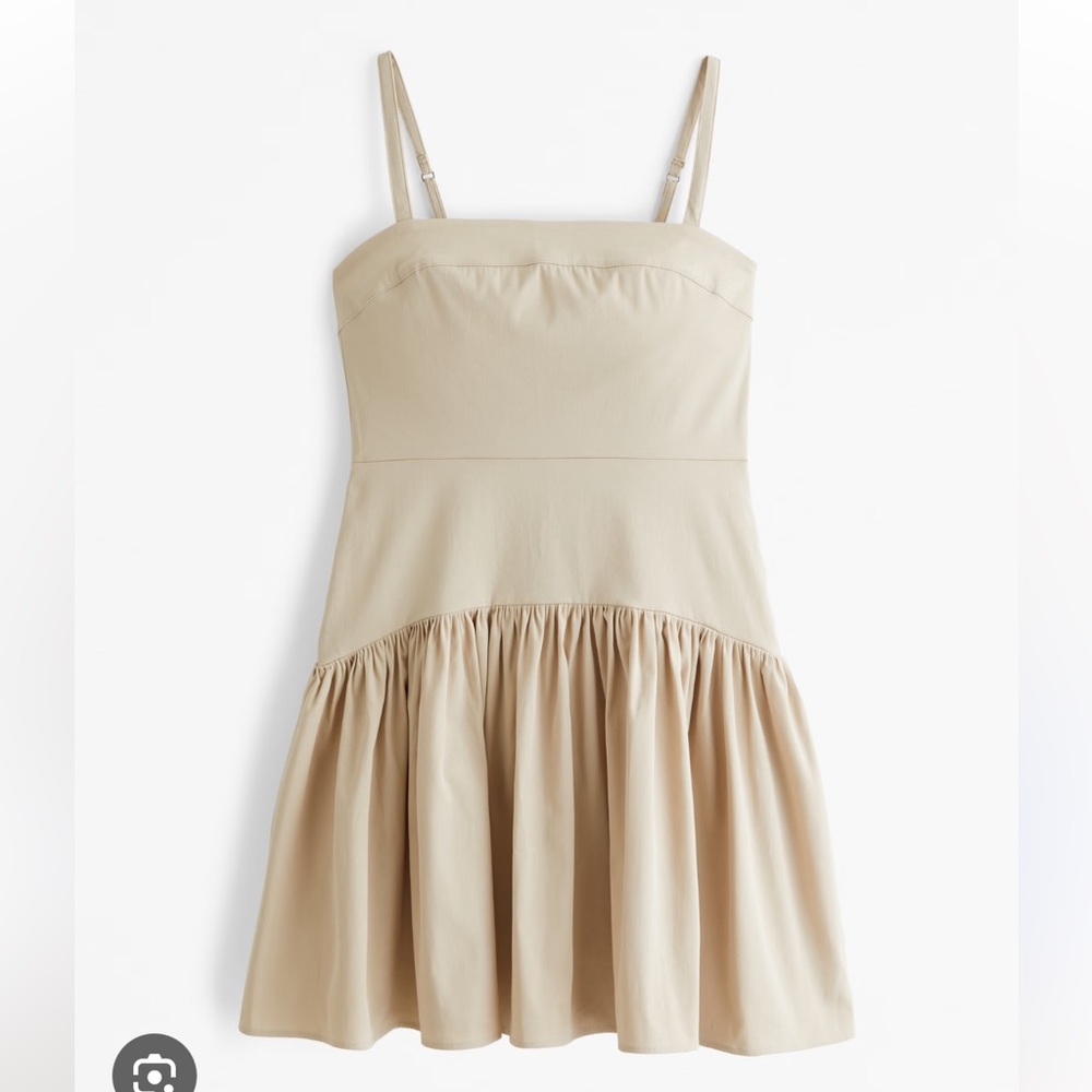 NWT MED TALL Abercrombie & Fitch Beige drop waist dress